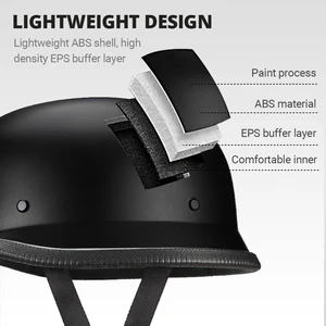 الرجعية دراجة نارية خوذة سكوتر خمر نصف صدمة الوجه أعلى 6 مبيعات خوذة الصين - No3