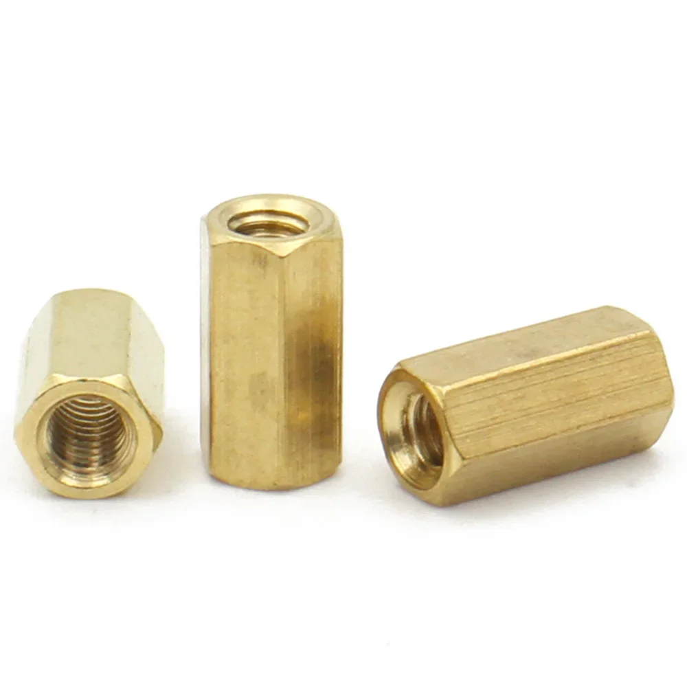 10-50pcs Brass Standoff Spacer M2 M2.5 M3 M4 M5 M6 Hex Female to Female Hexagonal Stud Spacer Hollow Pillars