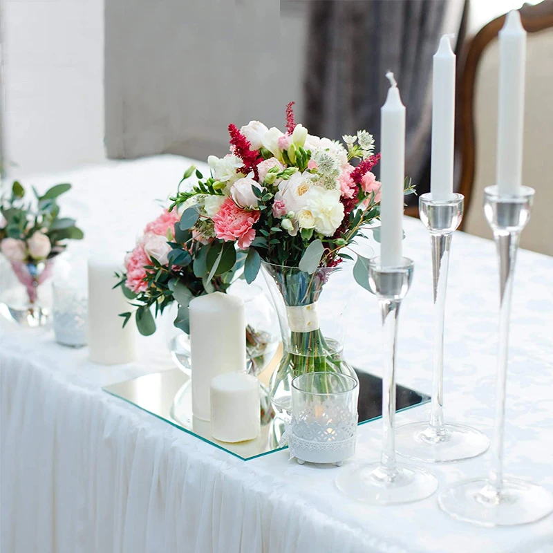 2PCS 20cm Acrylic Mirrors Sheets Wedding Cake Decoration Originality Paste Frameless Splicing Combination Wall Mirror Tiles