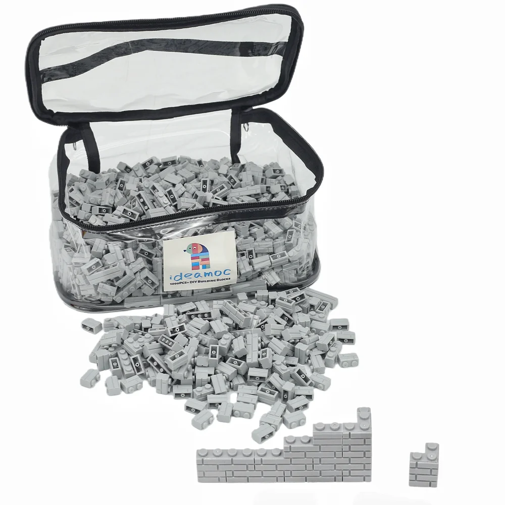 Ensemble de blocs de construction en briques murales de ville, 1010 pièces, avec sac de rangement, maison, mur de ville, pièces de scène militaire, accessoires, jouets DIY