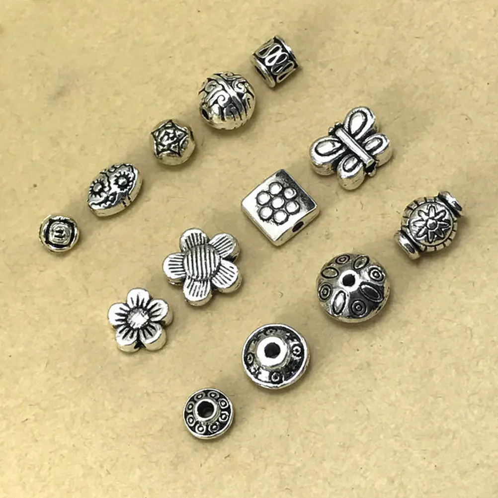 

65pcs Vintage Small Tibetan Silver Alloy Spacer Beads For Jewelry Making Diy Bracelet Necklace Earring Craft Accessories