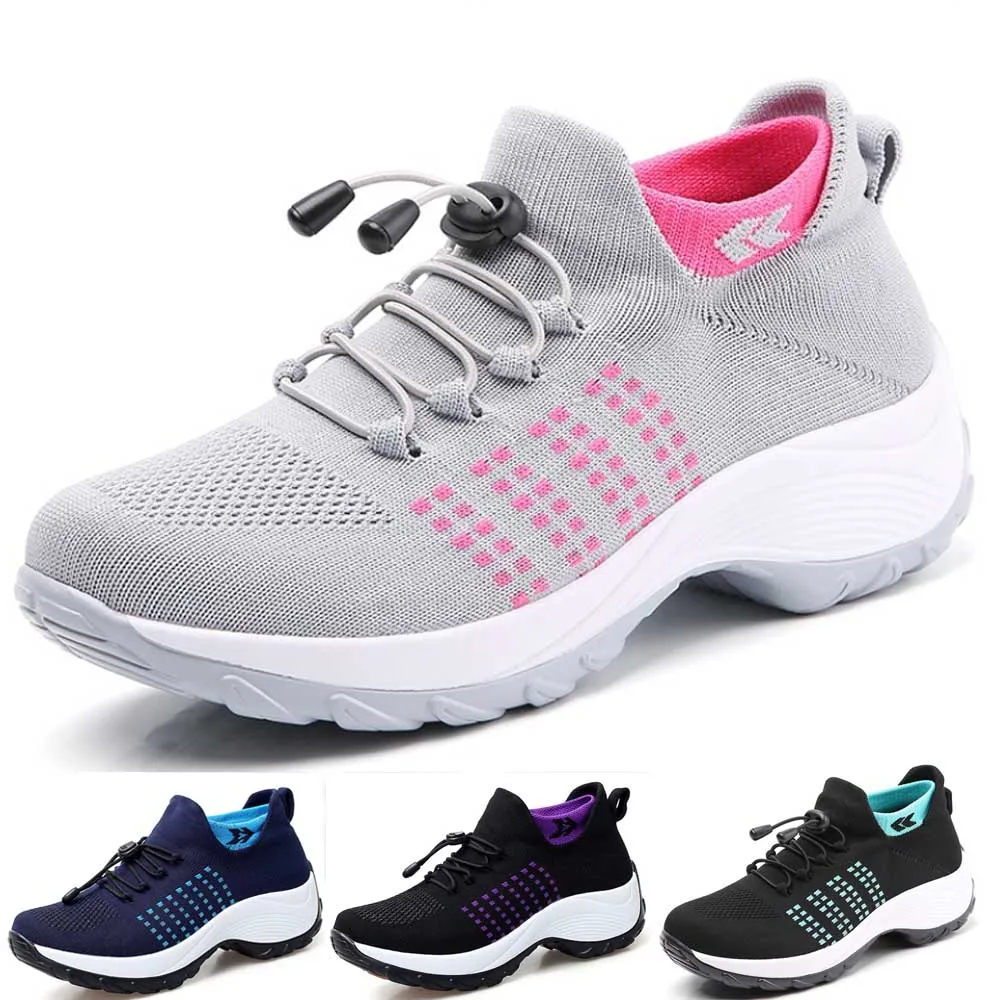 Shoes for Women Walking Shoes Fashion Sock Sneakers Breathe Comfortable Walking Nursing Shoes Casual Thickness Non-Slip