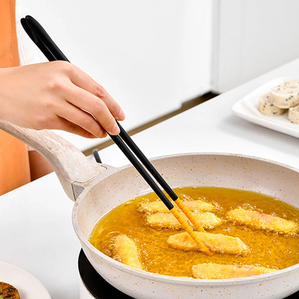 

Anti Scalding Chopsticks Frying Cooking Silicone Hot Pot Long Noodle Extra Length Household Party Use Polished No Burrs