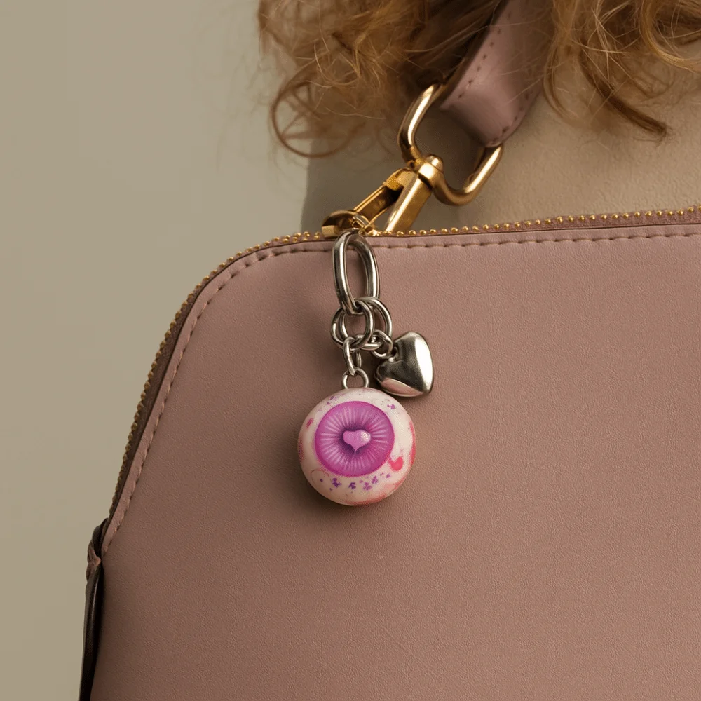 Resin Material Gothic Eye Keychain Goth Style Eyeball Charms Halloween Eyes Keychain Handmade Unique Eye Keychain Cool Ornament