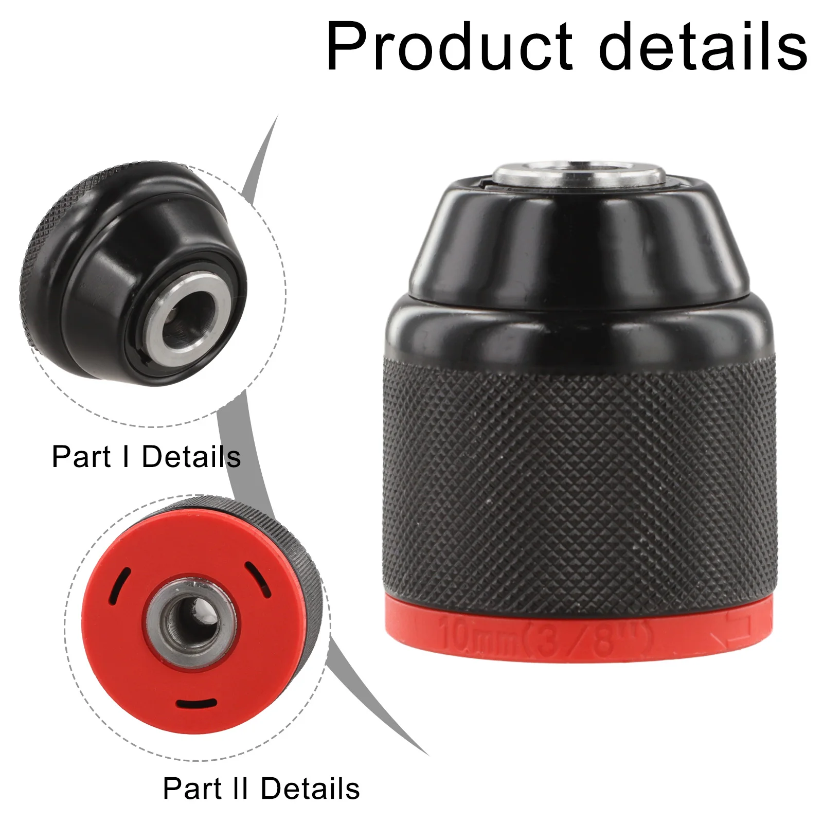 0.8-10mm Thread Drill Collet 3/8-24UNF Ratchet Keyless Metal Drill Chuck For Electric Drill For Hand Electric Drill Adapter