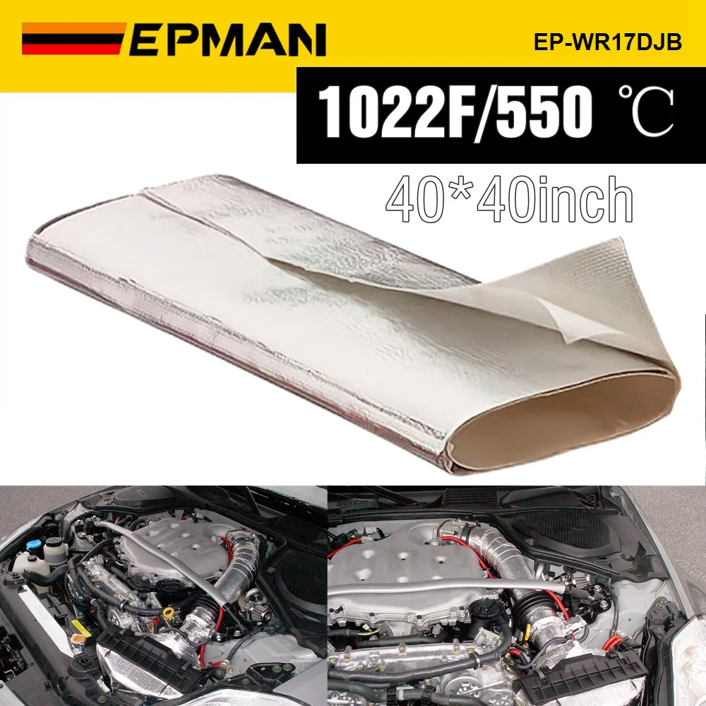 EPMAN Self Adhesive Heat Shield Protection Pad 40inch*40inch 550°C Heat Shield Mat EP-WR17DJB