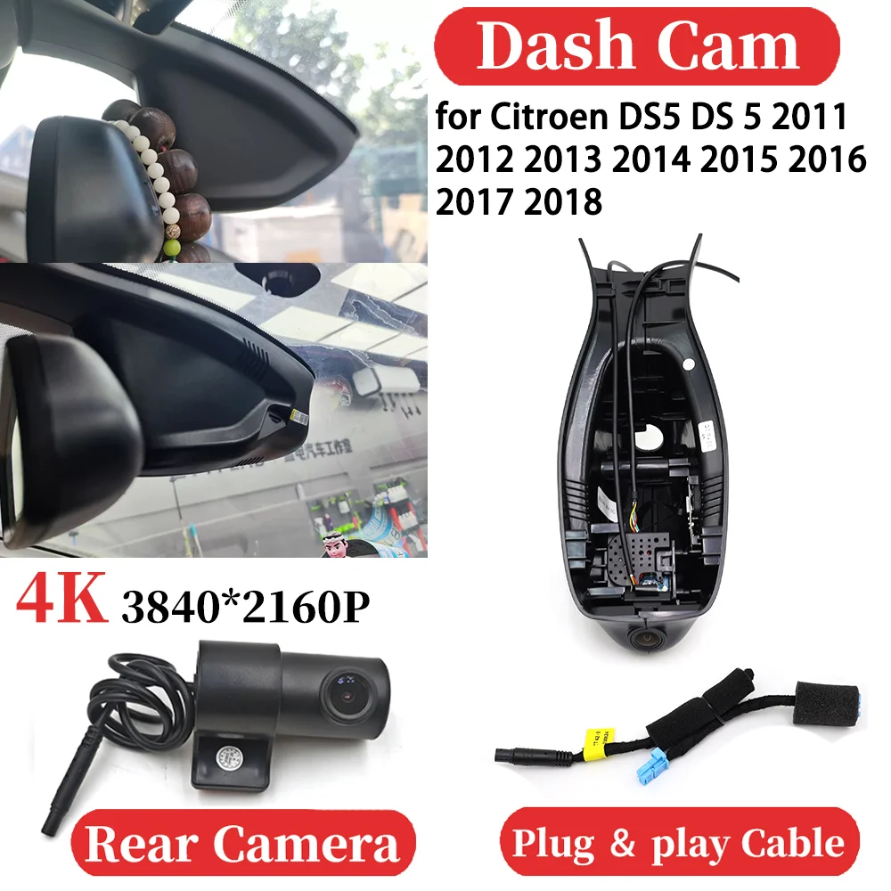 

for Citroen DS5 DS 5 2011 2012 2013 2014 2015 2016 2017 2018 OEM Car Front＆Rear 4K Video Recorder DVR Dash Cam Dashboard Camera
