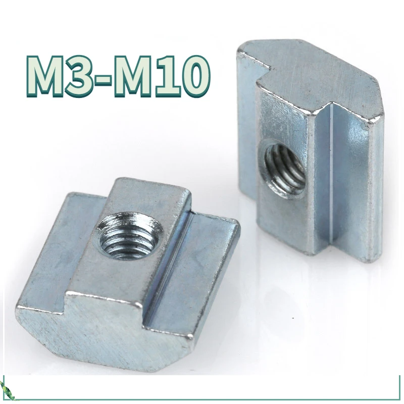 M3 M4 M5 M6 M8 M10 T-Block Square Nuts T-Track Sliding Hammer Nut EU20 EU30 EU40 EU45 Zinc Plated Carbon Steel