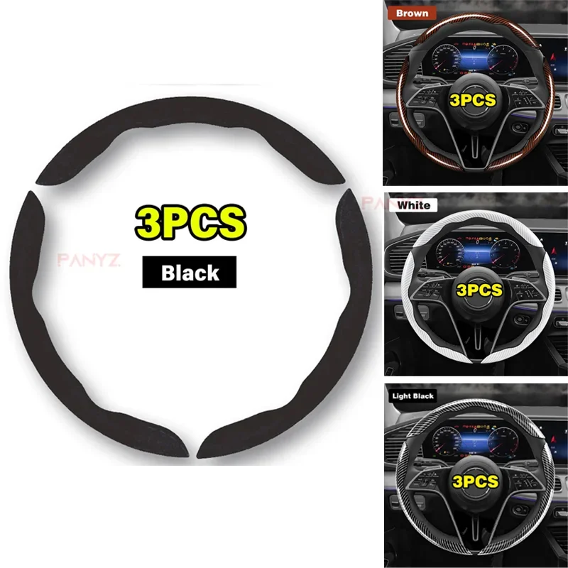 Car Steering Wheel Cover 37-38cm Ultra-thin Fur Non-slip Breathable Anti-skid Steering Wheel Decorative supplies For Ford