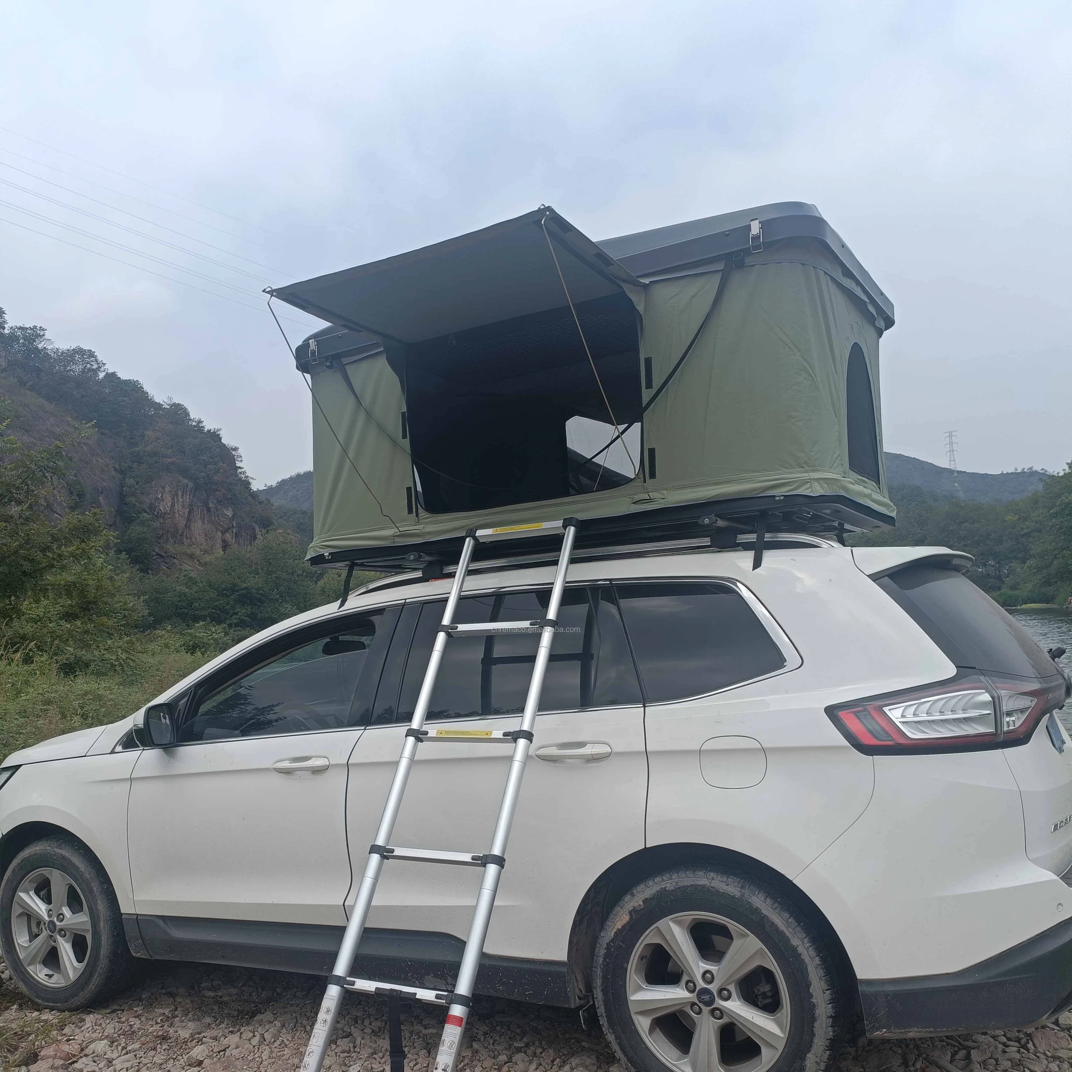 China Manufacturer Car Hard Shell 1-2 Person Hardtop Roof Top Tent For Outdoor Camping Traveling Hiking