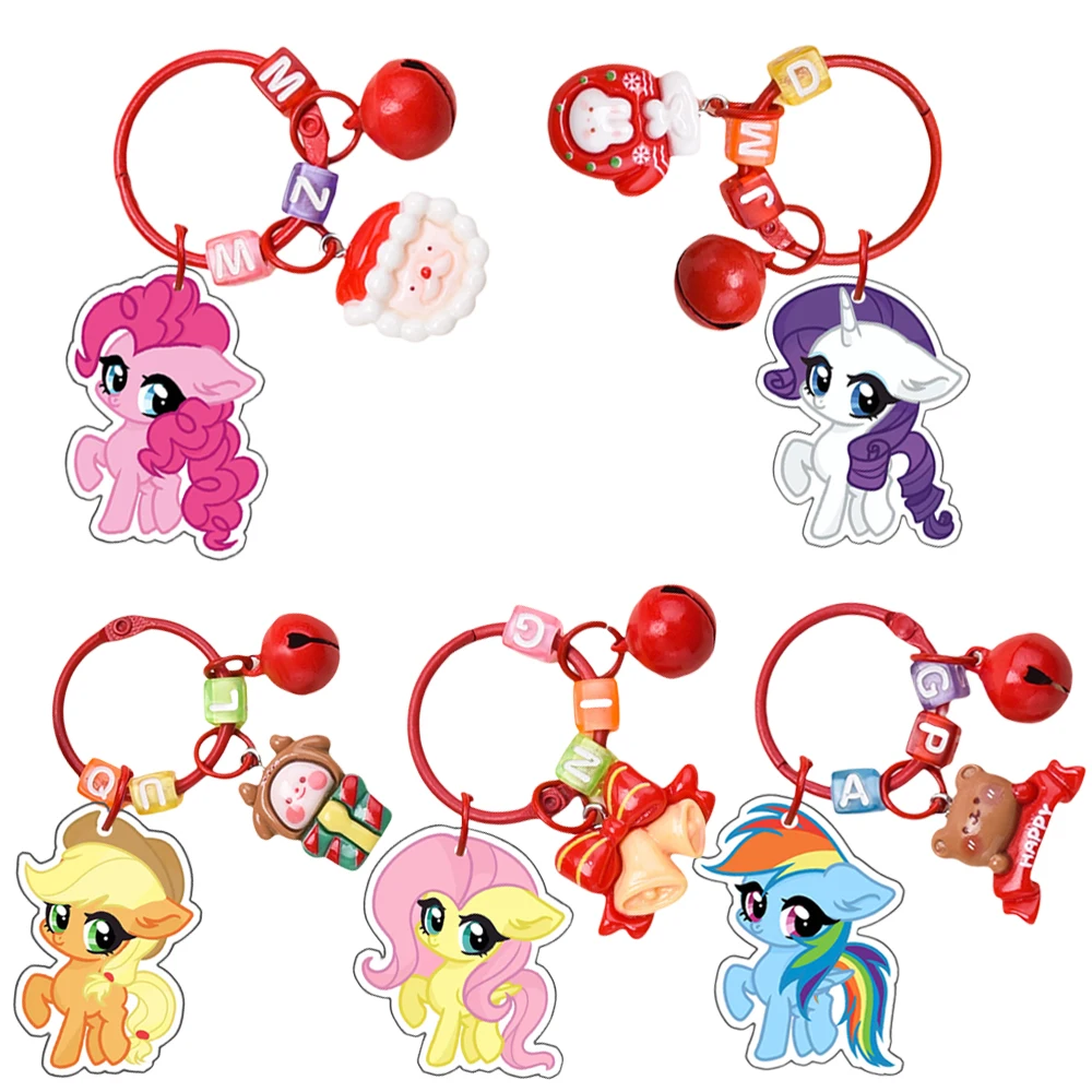 Anime My Little Pony Keychain Pinkie Pie Fluttershy Twilight Sparkle Rainbow Dash Rarity Acrylic Key Chain Pendant Decoration