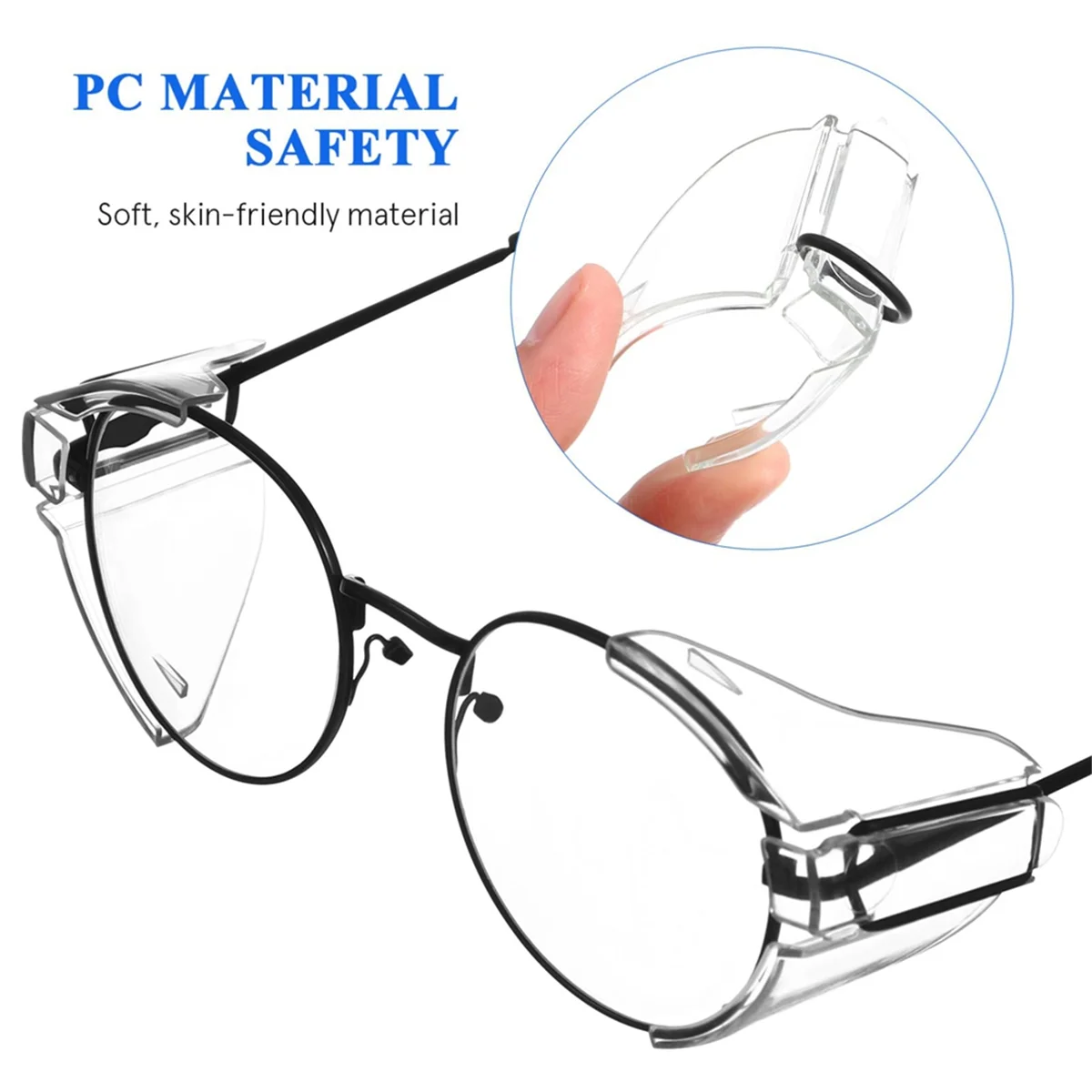 

ABNH 2 Pairs Safety Glasses Side Shield on Eye Glasse Side Shield Anti-Slip on Side Shield for Safety Glasses