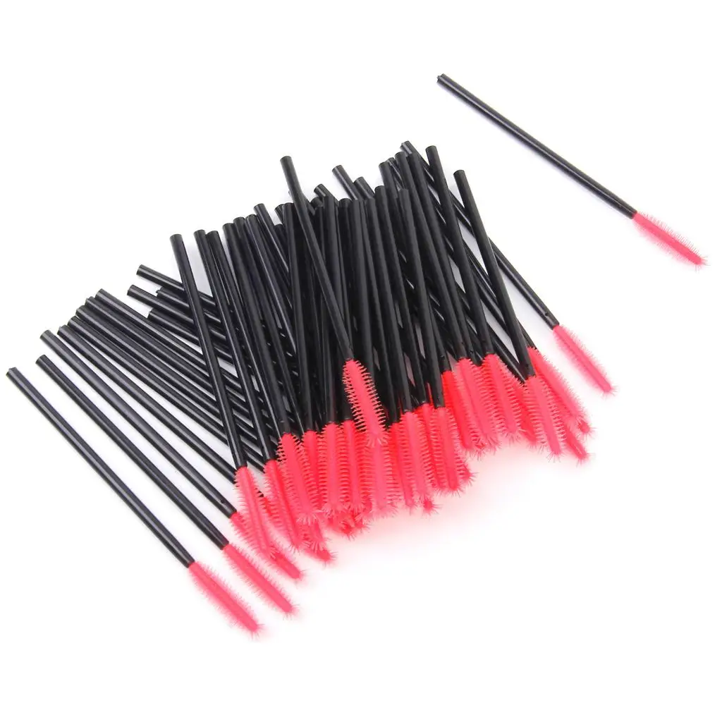 50Pcs Disposable Cosmetic Eyelash Extension Mascara Wands Eyebrow Brushes