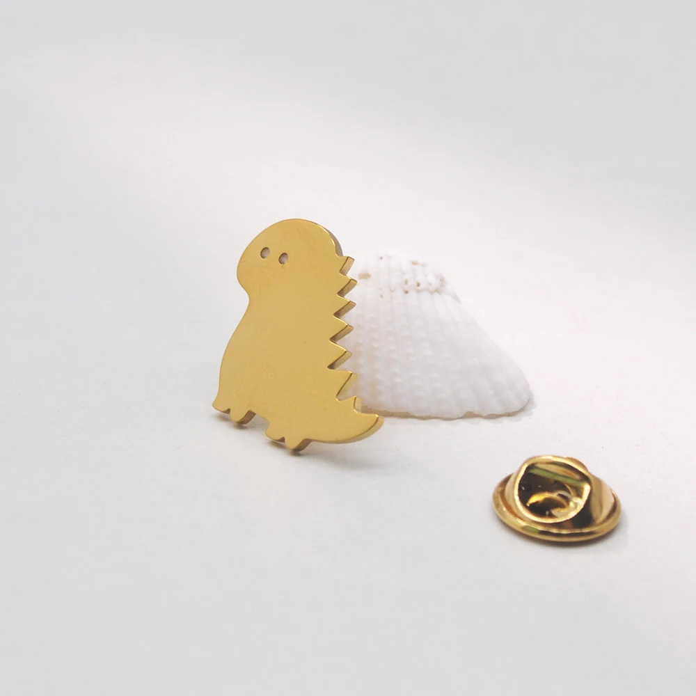 

Mini Q-cute Dinosaur Brooch, Stainless Steel Cartoon Animal Badge, Cute And Neutral Accessory, as a Gift For Friends
