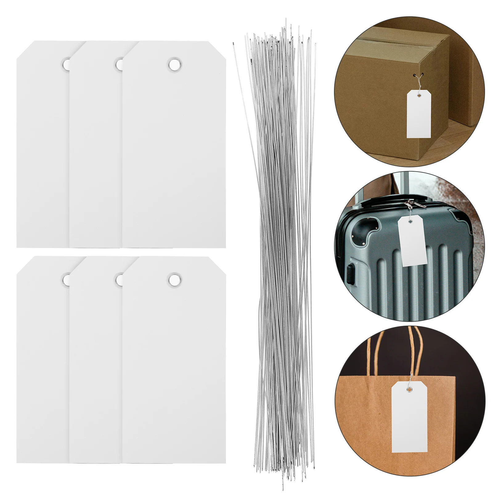 100pcs Blank Shipping Tags Pvc Luggage Tags Travel Suitcase Backpack Identification Wire Writable Reusable Sturdy