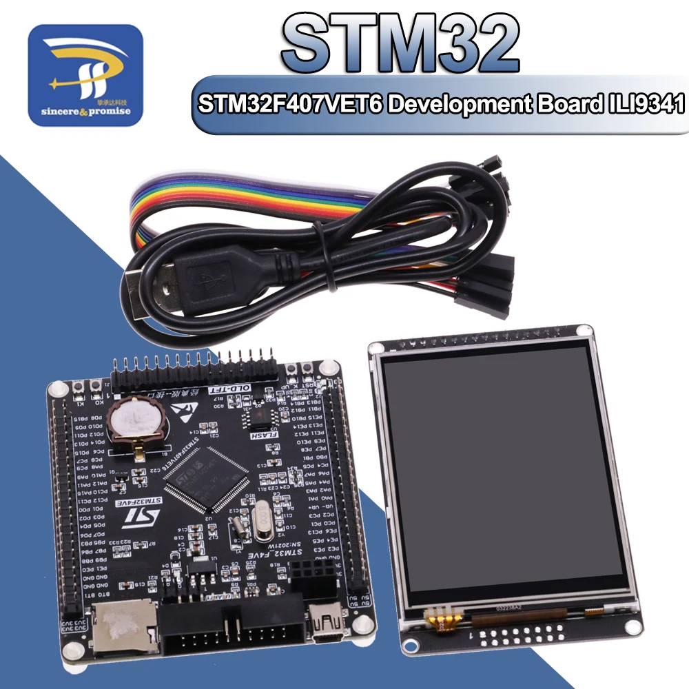 STM32F407VET6 płytka rozwojowa Cortex-M4 STM32 minimalna płytka edukacyjna ARM płyta główna + 3.2 Cal LCD TFT z ekranem dotykowym