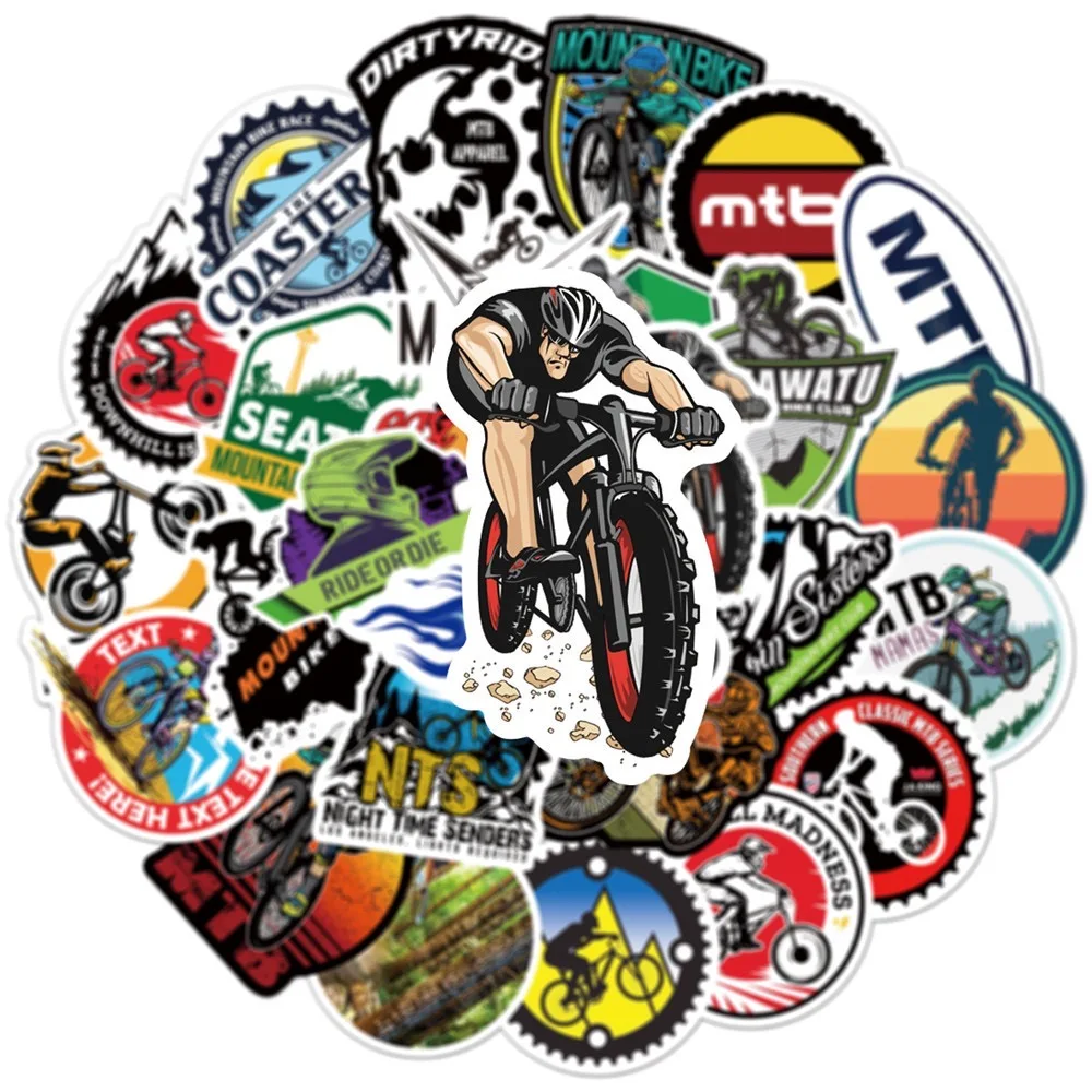 10/30/50pcs Cool Mountain Bike MTB Stickers Racing Bicycle Graffiti Waterproof Decals DIY Skateboard Phone Luggage Car Sticker