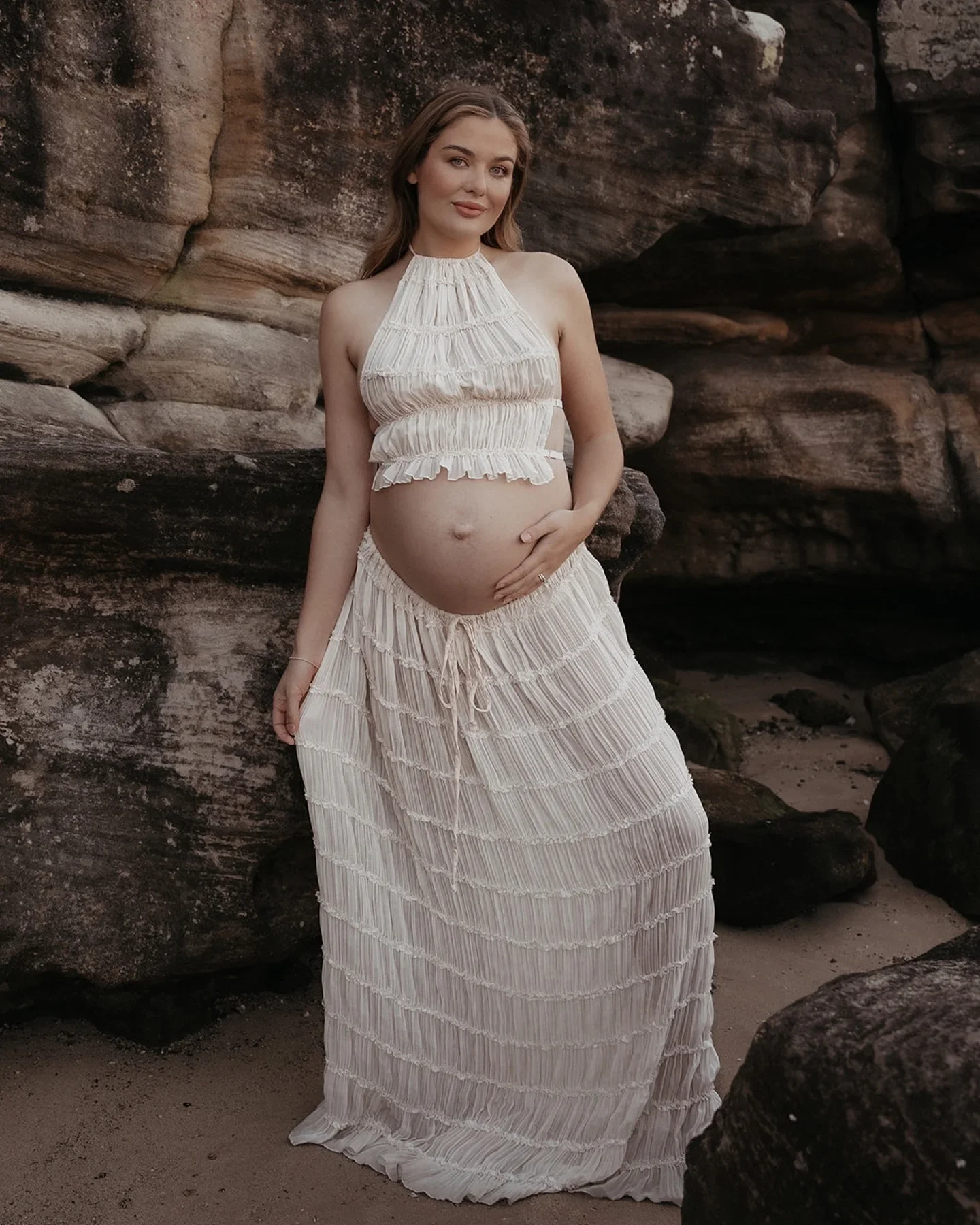 Maternity Pregnant Women's Dress Photoshoot Sexy Backless- Summer Loose Fit Chiffon Maxi Dress for Pregnancy Photo Shoot Clothes