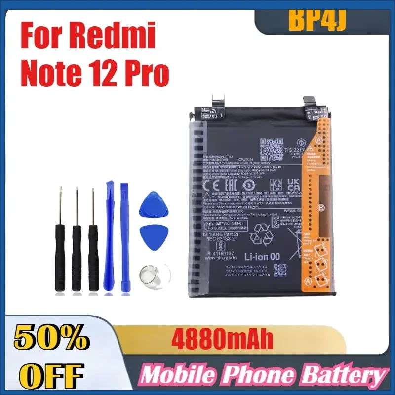 BP4J 4880mAh High-Quality Mobile Phone Batteries For XIAOMI Redmi Note 12 Pro+ Fast Charging