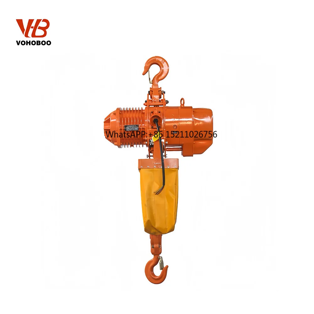 HHBB Type 2 Ton Electric Chain Hoist Lifting Heavy Duty Remote Control New High Strength Load Chain Overload Restaurant