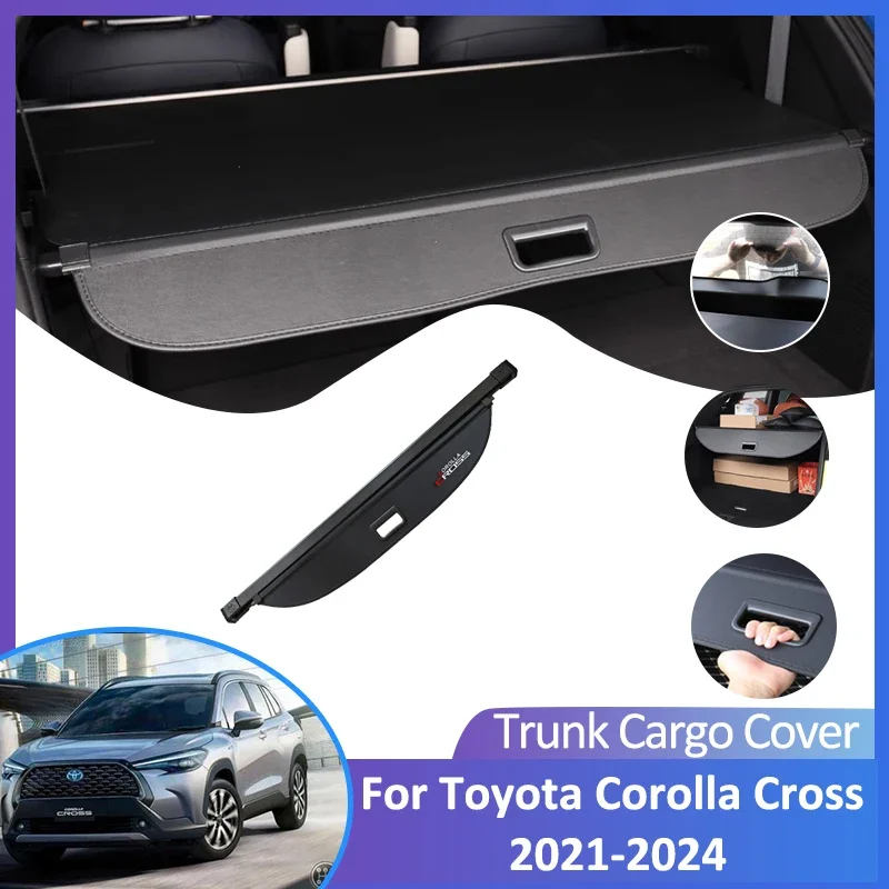 For Toyota Corolla Cross XG10 10 2021 2022 2023 2024 Rear Trunk Cargo Cover Retractable Luggage Curtain Accessorie Shield Shade