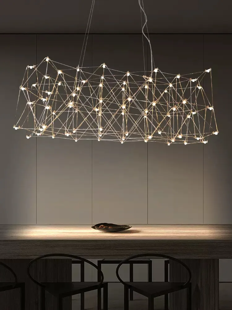 

Cube pendant lamp Nordic dining table lamp modern simple luxurious creative firefly front desk a living room LED lamp