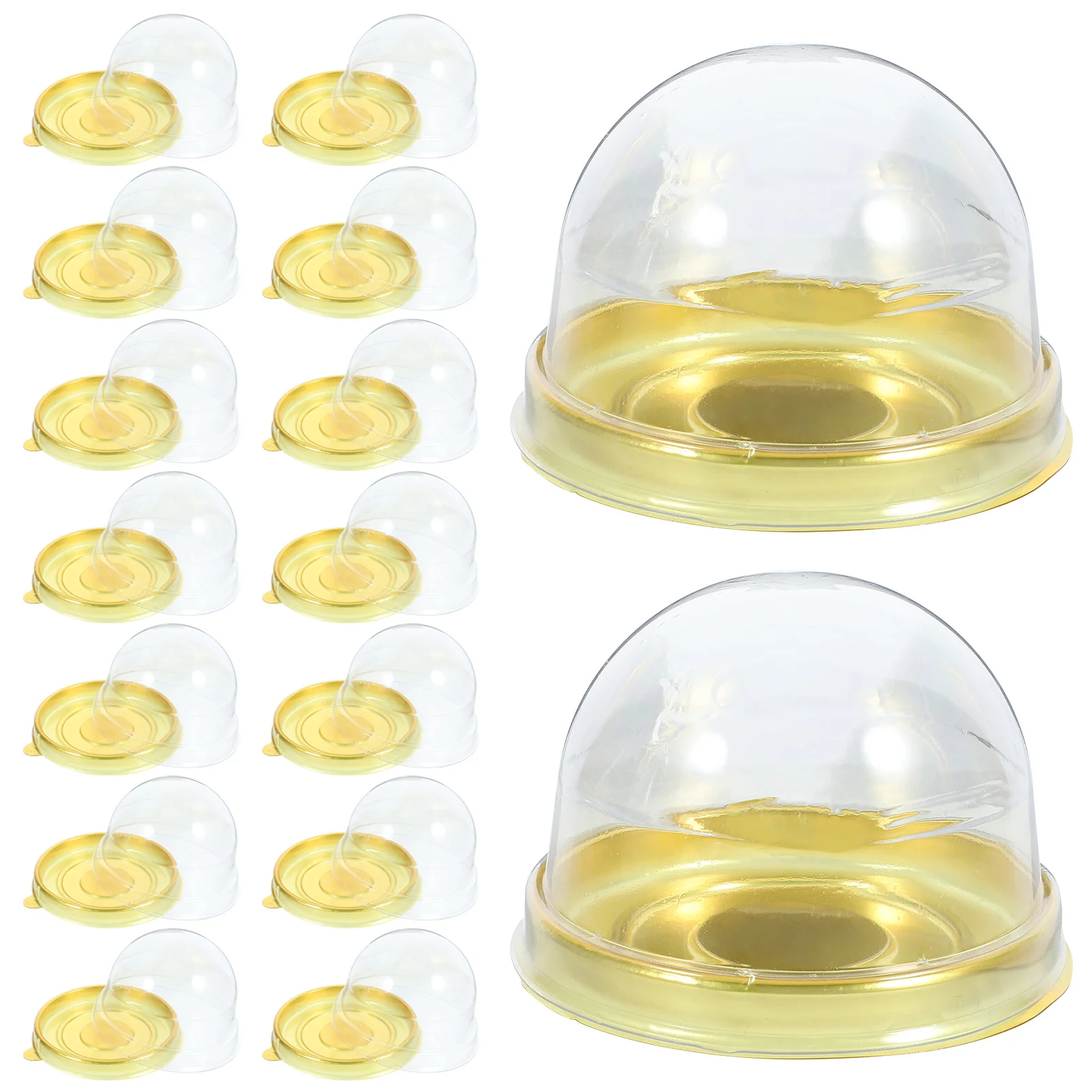 

50 Pcs Mini Cake Containers Pastry Packaging Box Individual Cupcake Holder with Lid