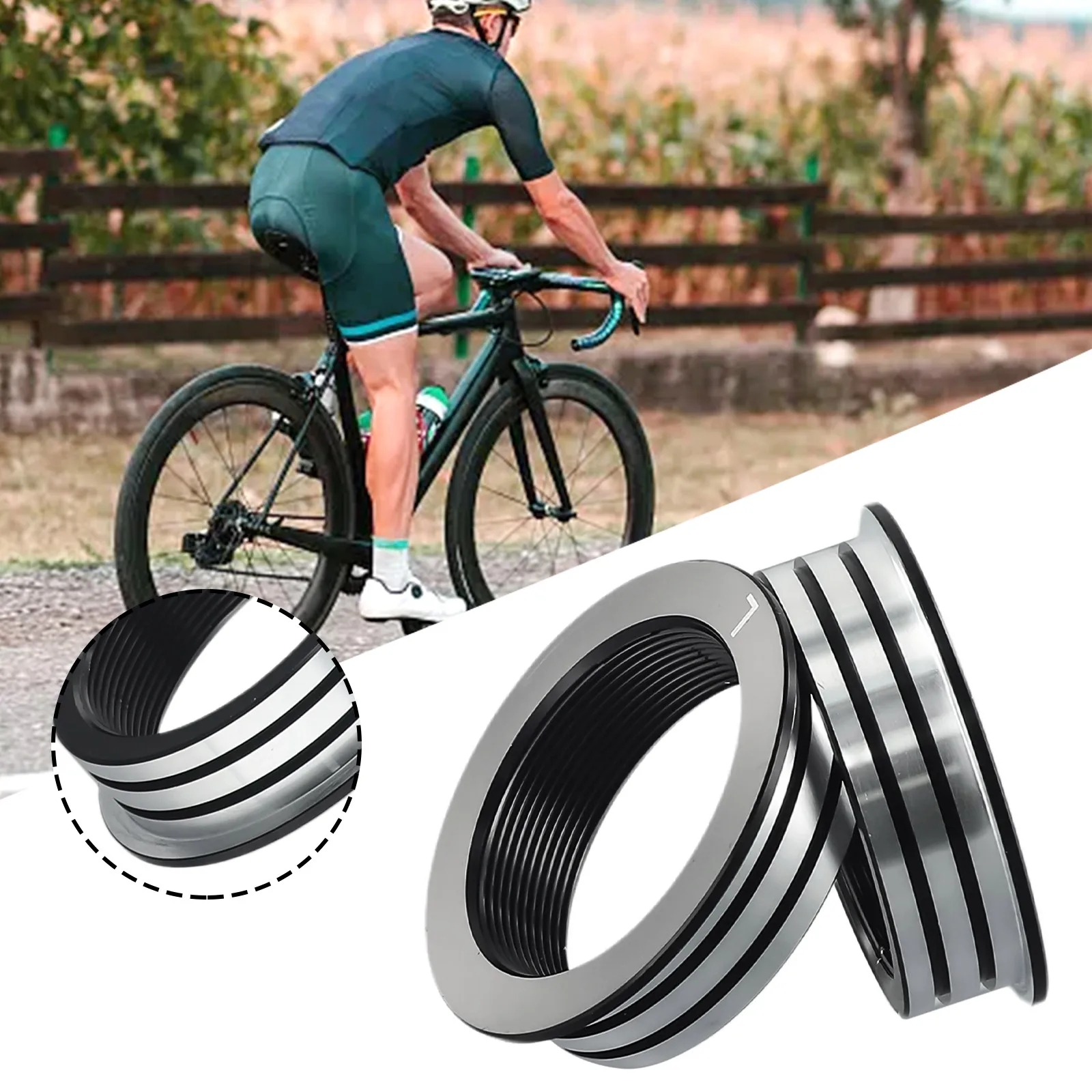 Bicycle Bottom Bracket Adapter BB30 to For BSA 42mm with O Ring for Gap Prevention Suitable for SRAM RaceFace and