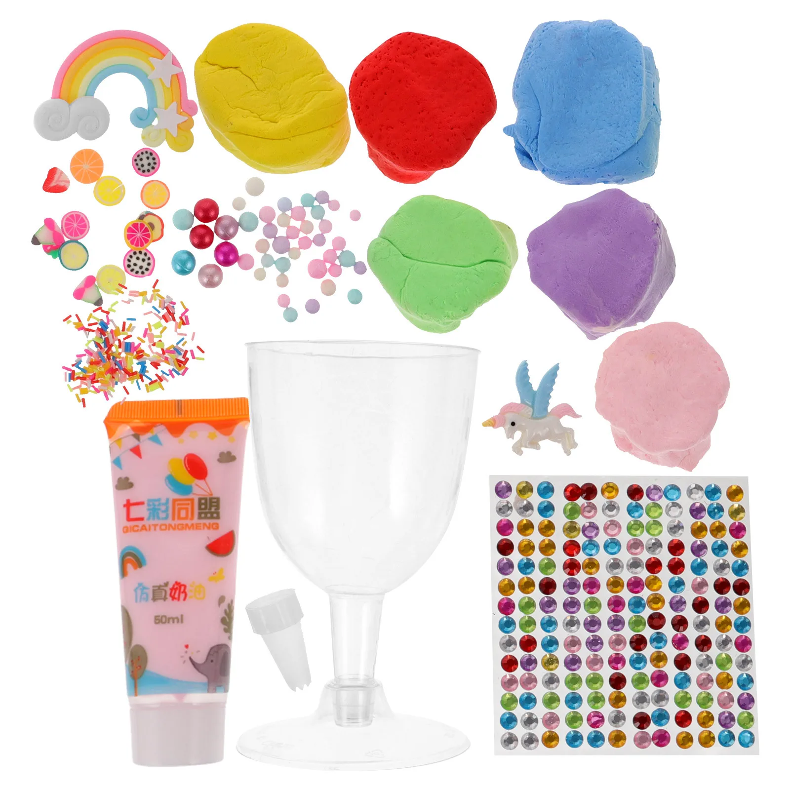 1Set Modeling Clay Kit Ice Cream Cup DIY Clay Material Kids Handmade Arts Educational Craft Supplies Kids Handmade Toys