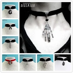 Handmade Gothic Vintage Black Velvet Necklace Jewelry,Halloween Gift