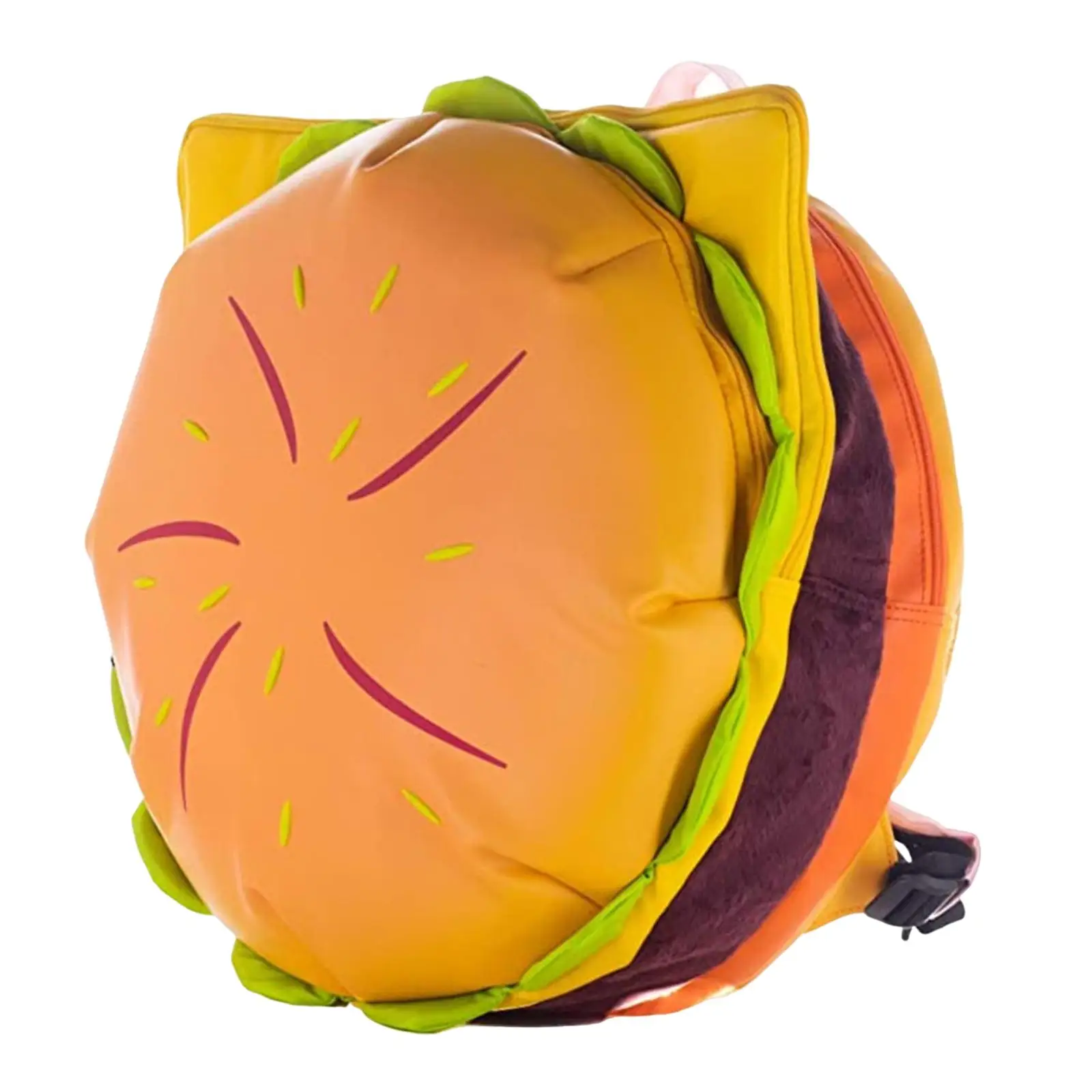 

PU Cheeseburger Backpack Women Men Daily Use Pouch Fashion Hamburger Daypack