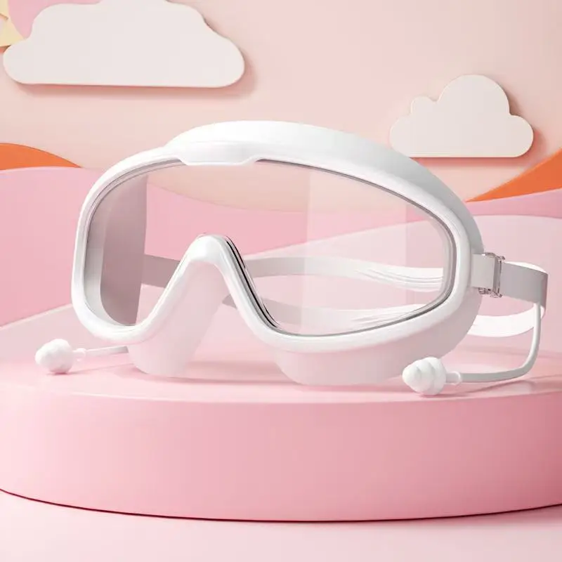 Kinder-Schwimmbrille mit großem Rahmen, HD-Sicht, beschlagfrei, wasserdicht, für Jungen und Mädchen, mehrfarbig zur Auswahl