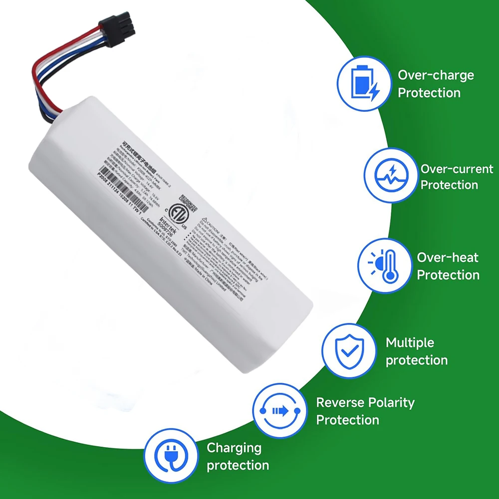 

P2008-4S2P-MMBK Li-ion Battery Replacement for Dreame Robot Vacuum D9 Max F9 Z10 L10 Pro L10s D10 Plus D10s RLS5-BL0 P2150