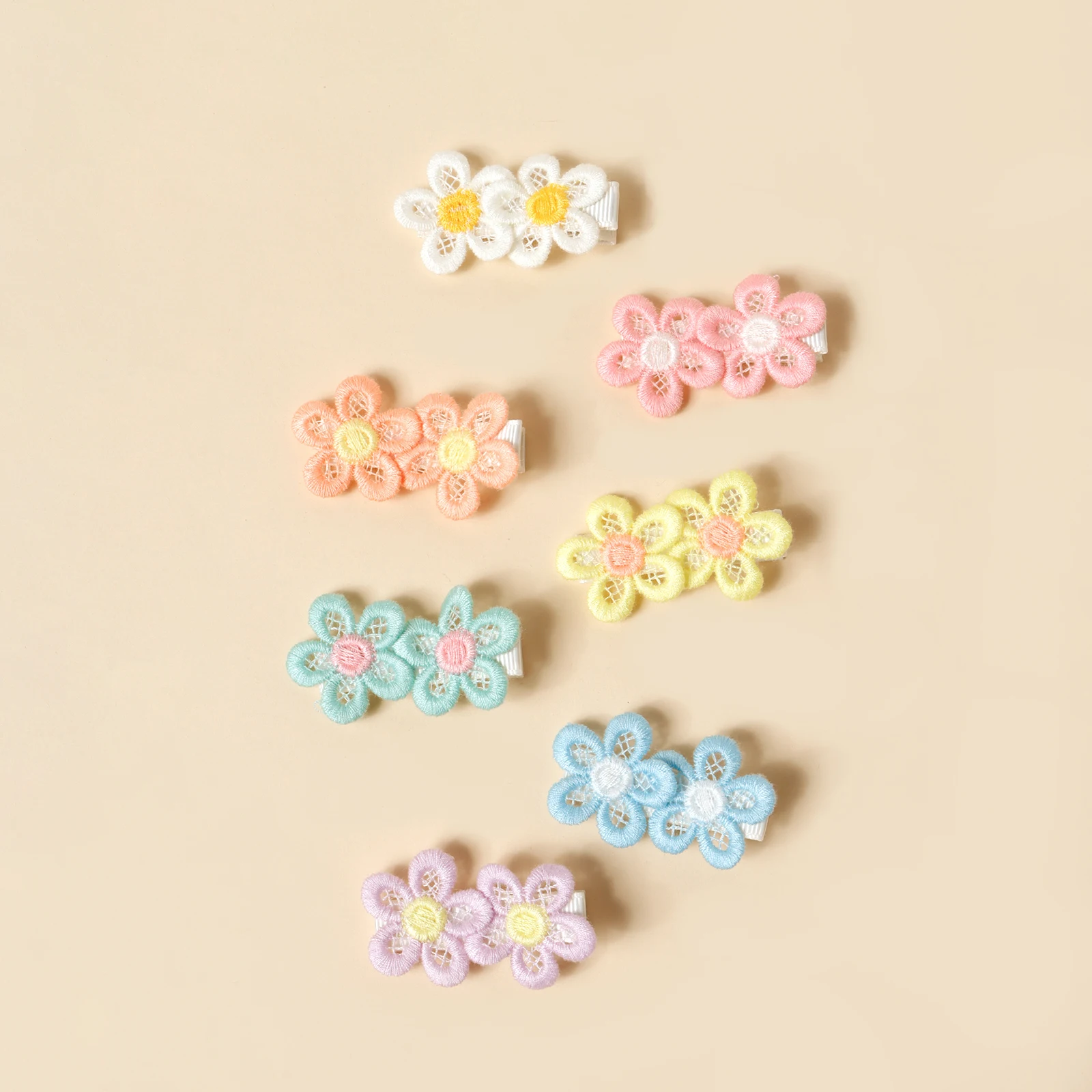 14pcs Embroidery Little Daisy Ponytail Decor Hairpin For Girl Baby Bang Decor Mini Hair Accessory Kid Fresh Hair Clip Barrettes image 6
