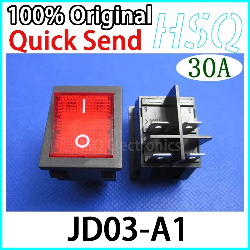 1PCS JD03-A1 16A 25A 30A Welding Machine, High-power 4-pin Boat Type Switch with Light, High Current Silver Contact Power Supply