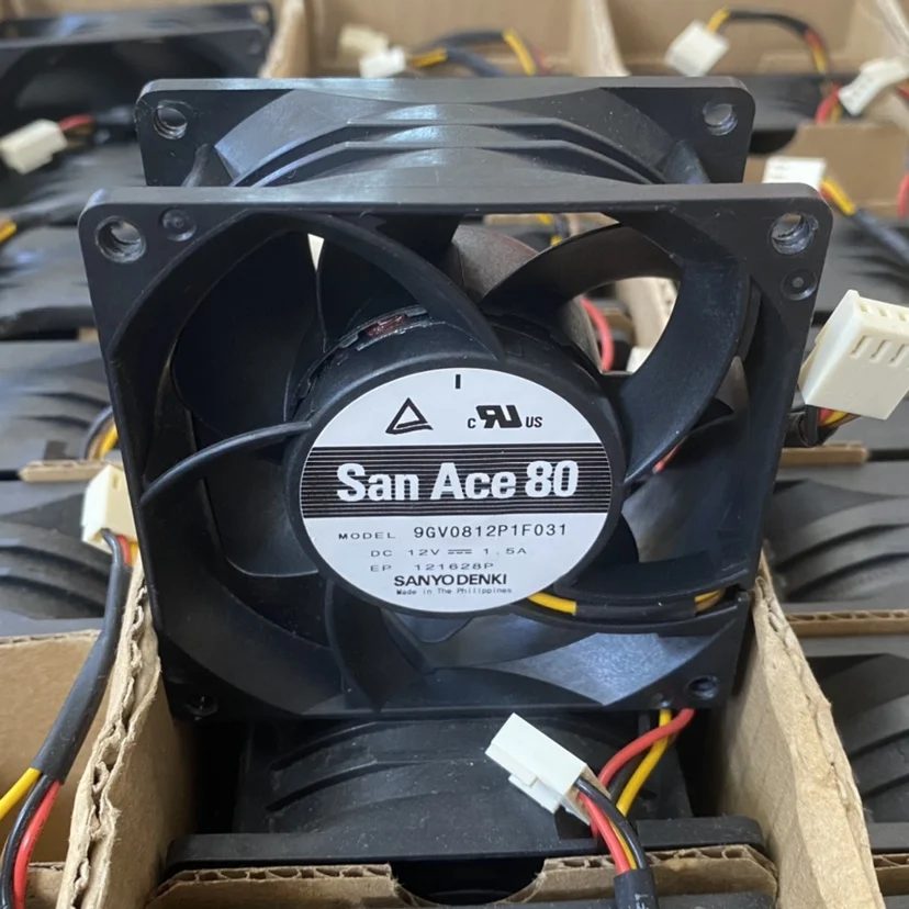 

SANYO DENKI 9GV0812P1F031 DC 12V 1.5A 80x80x38mm 4-Wire Case Cooling Fan