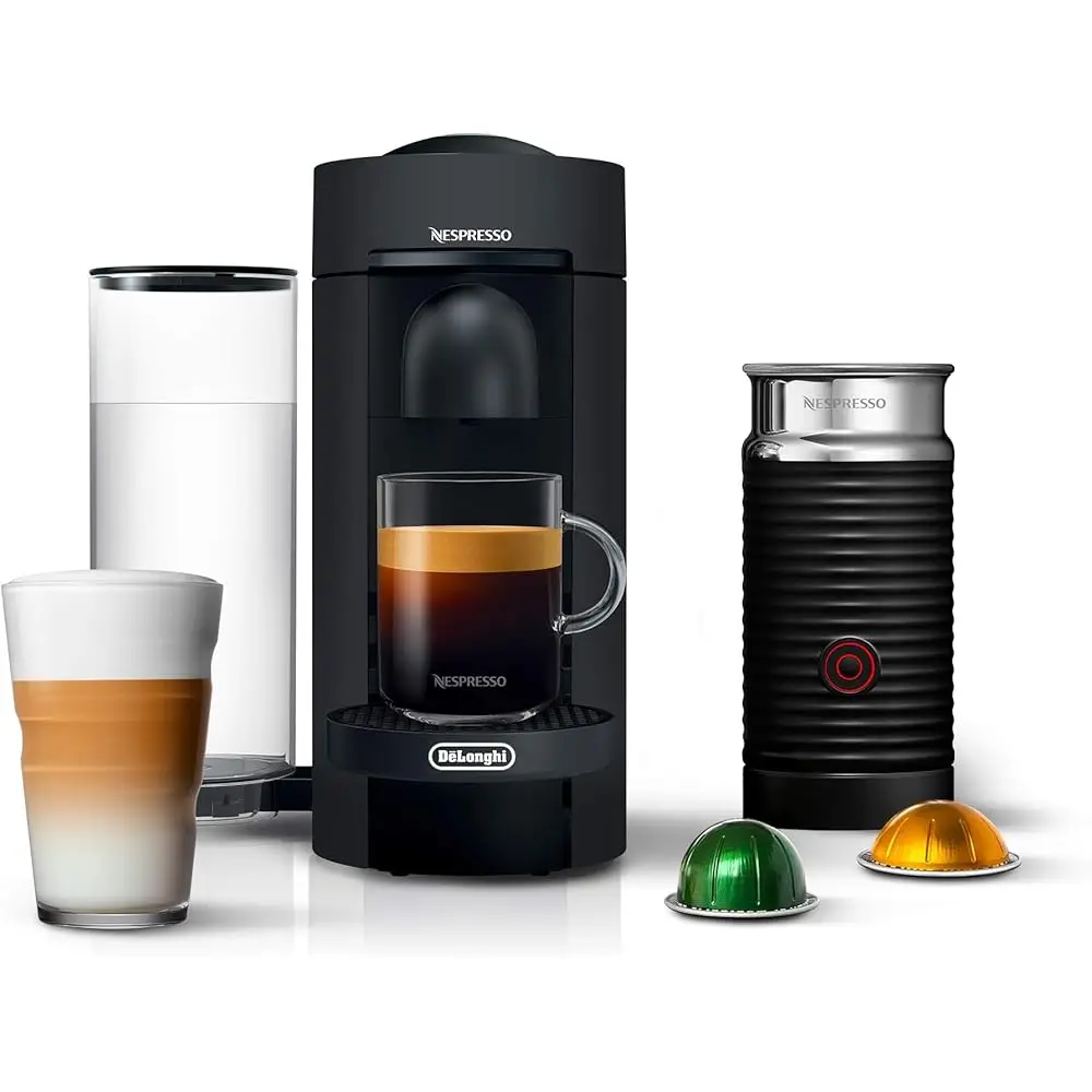 

Vertuo Plus Deluxe Coffee And Espresso Maker By , Matte Bla With Aeroccino Milk Frother