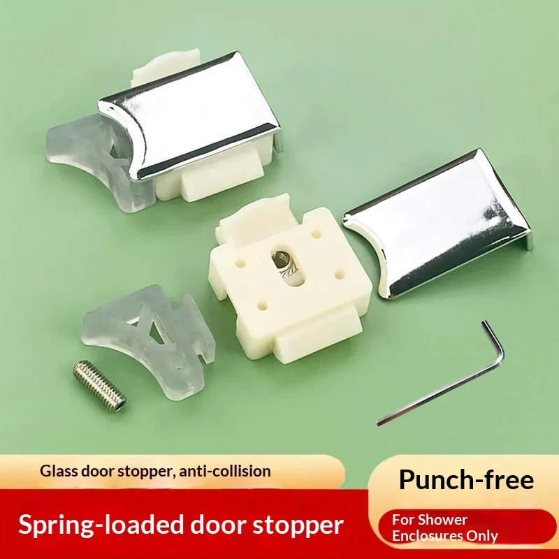 Bathroom Shower Room round Arc Sliding Door Glass Track Anti-Collision Block Positioner Roller Limiter Toilet Accessories