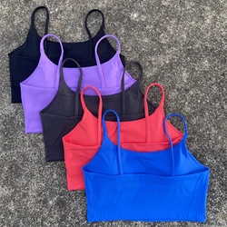 Sexy Backless Sports Bra Gym Workout Top Thin Slings Yoga Vest High Impact Fitness Bralette Crop Top Running Tight Underwear