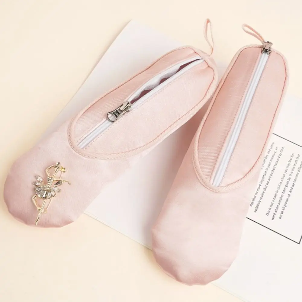 Large Capacity Ballet Shoes Pencil Case Cute Design Creative Ballerina Pencil Bag Kawaii Funny Pen Storage Bag School Office