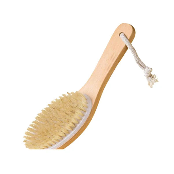 

Wooden Bath Brush 25x7cm Medium Stiffness Natural Bristle Exfoliating Body Massage Foot Knee Leg Scrubber Shower Tool