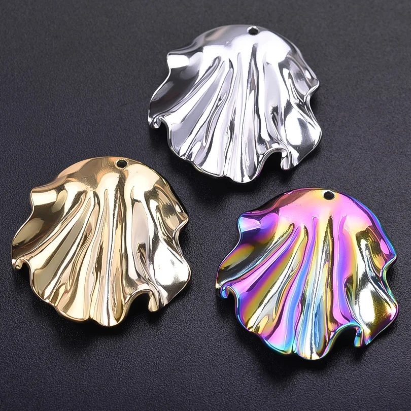 7Pcs/Lot Stainless Steel Hollow Stamping Blank Round Oval Frame Pendant Geometric Irregular Textured  Charms Jewelry Accessories