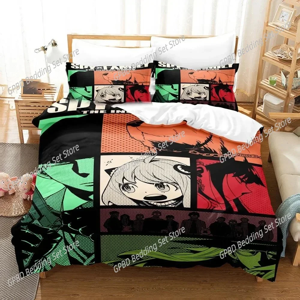 

Anime Spy x Family Anya Bedding Set 3D Printed Suitable for Bedroom Duvet Cover Set With Pillowcases Kids Home Textile