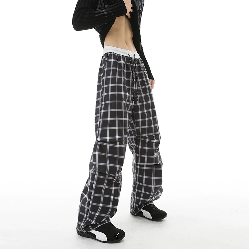 

GIOIOMen's Casual Pants，2025Autumn New American Retro Pleated Plaid Loose Straight Men's Pants，Men's Clothing