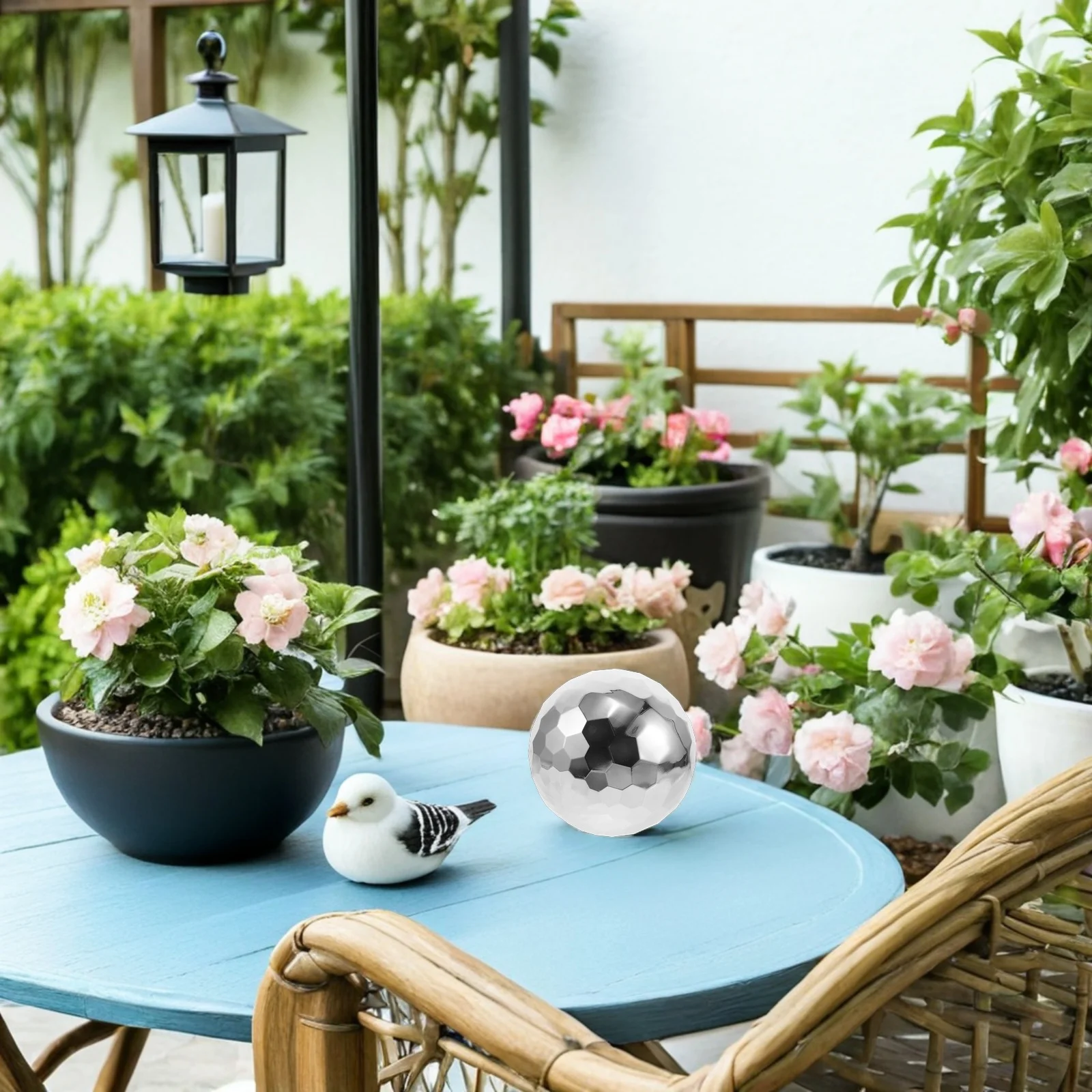 

6" Stainless Steel Gazing Ball Mirror Polished Hollow Sphere Reflective Garden Globe Geometric Design Decorative Outdoor Metal