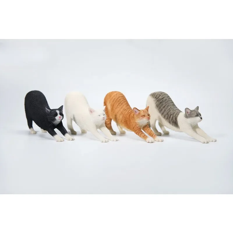 JXK 1/6 Scale Stretching Cat Toys with Head Cover model Simulation Lovely Animals Resin Model for 12inch Action Figures Dolls