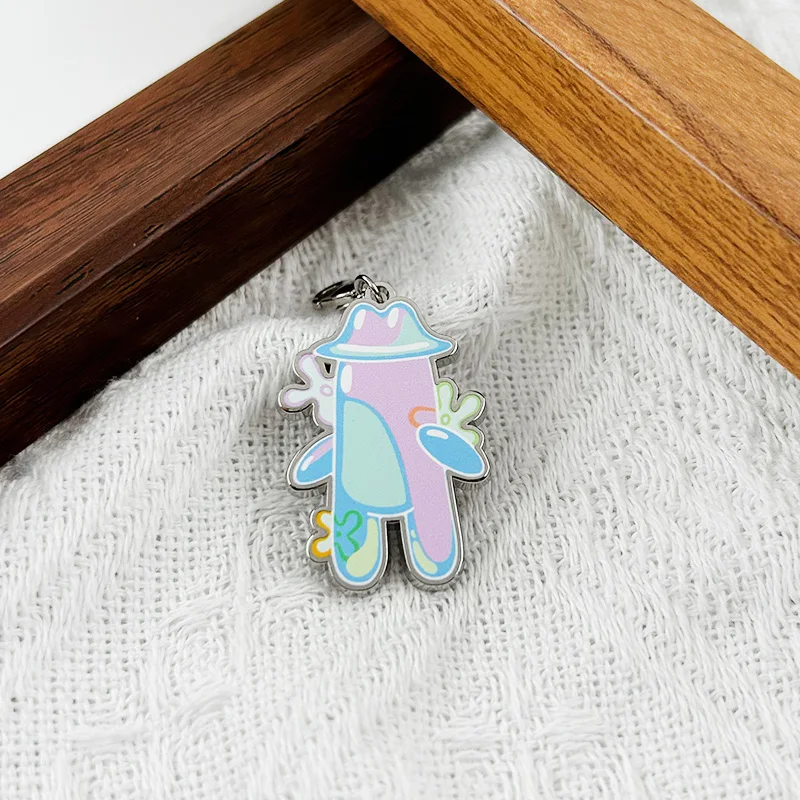 Bubble Buddy Partner Keychain Cute Graffiti Anime Character Lobster Buckle Key Ring Friend Children's Gift Pendant Accessories