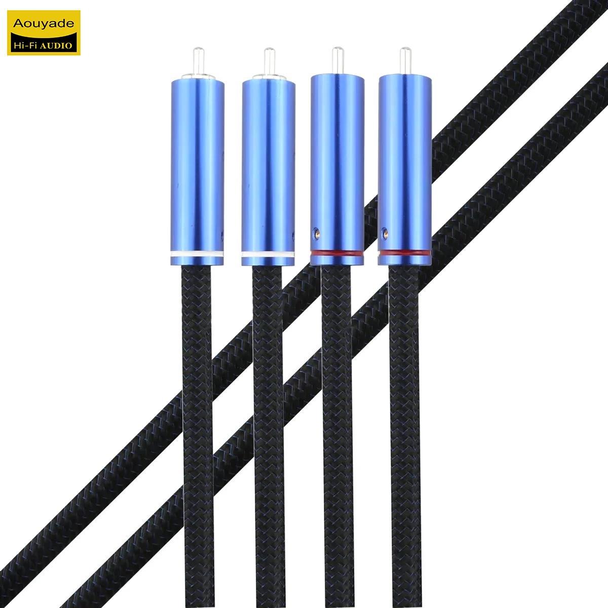 Aouyade HIFI AR1901 RCA Cable RCA Male to RCA Male plug HiFi System Subwoofer Converter Adapter with Diameter 8mm