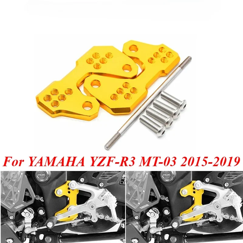 Motorcycle CNC Aluminum Adjustable Rear Set Rearsets Footrest Foot Rest for YAMAHA YZF-R3 MT-03 2015-2019