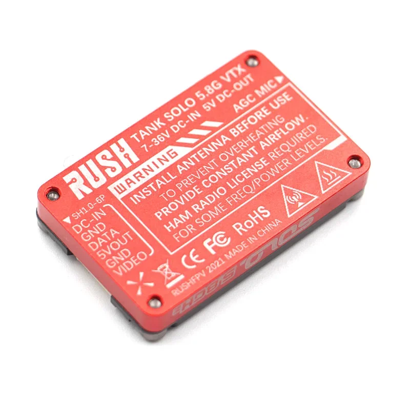 

RUSHFPV RUSH MAX SOLO/TANK SOLO 5.8GHz 2.5W/1.6W High Power 48CH VTX Video Transmitter with CNC shell for RC FPV Drone Aircraft